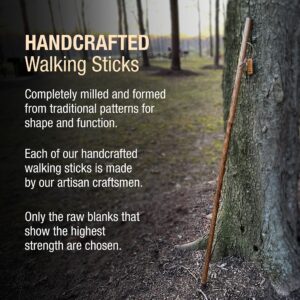 Brazos Trekking Pole Hiking Stick for Men and Women Handcrafted of Lightweight Wood and made in the USA, Red Oak, 55 Inches