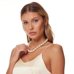 Kenneth Jay Lane 14mm Pearl Strand Necklaces (18", White)