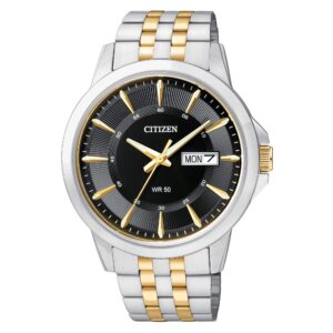 citizen quartz mens watch, stainless steel, classic, two-tone (model: bf2018-52e)