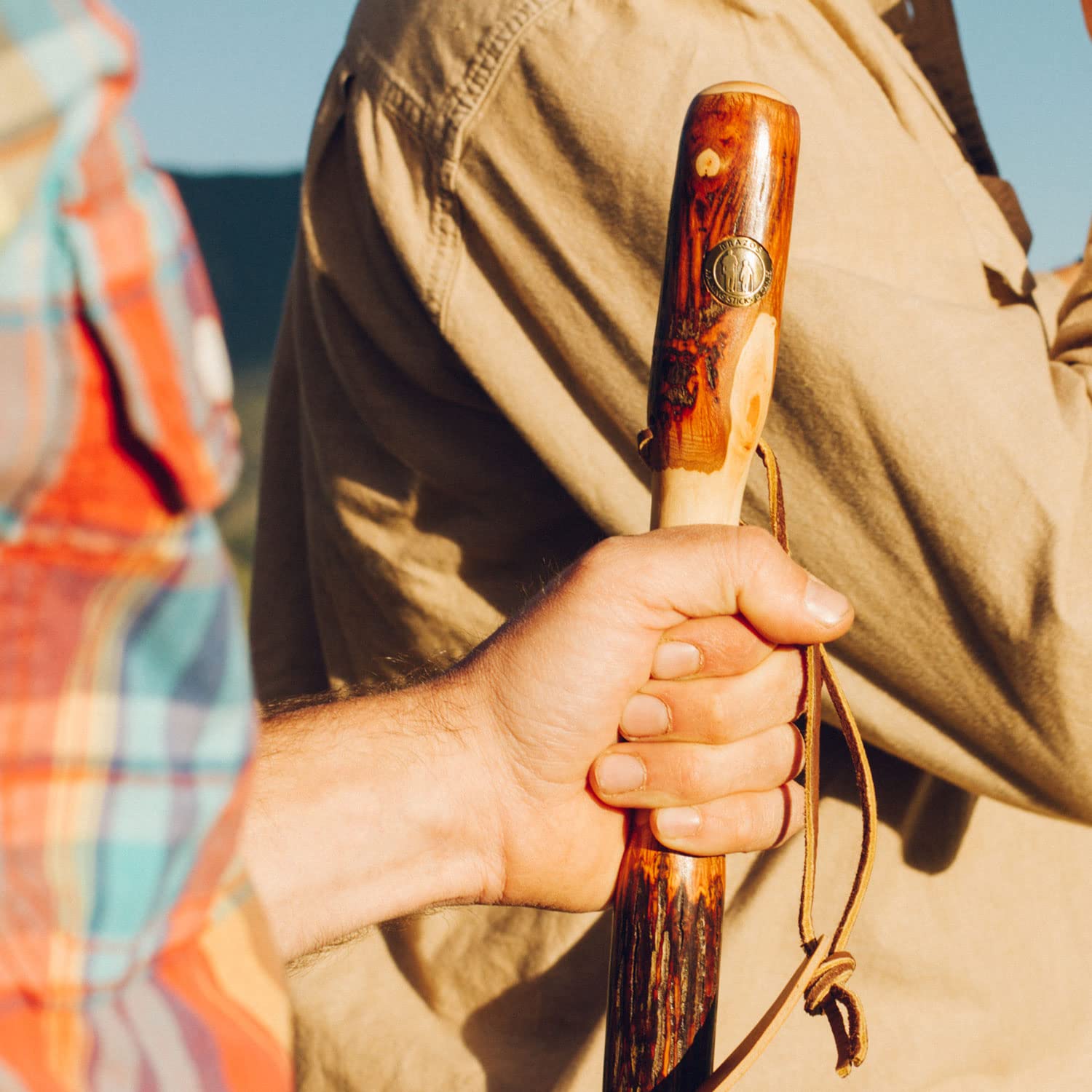 Brazos Rustic Wood Walking Stick, Twisted Hickory, Traditional Style Handle, for Men & Women, Made in the USA, 55"