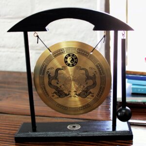 Brass Zen Table Gong Feng Shui for Home Office Desktop