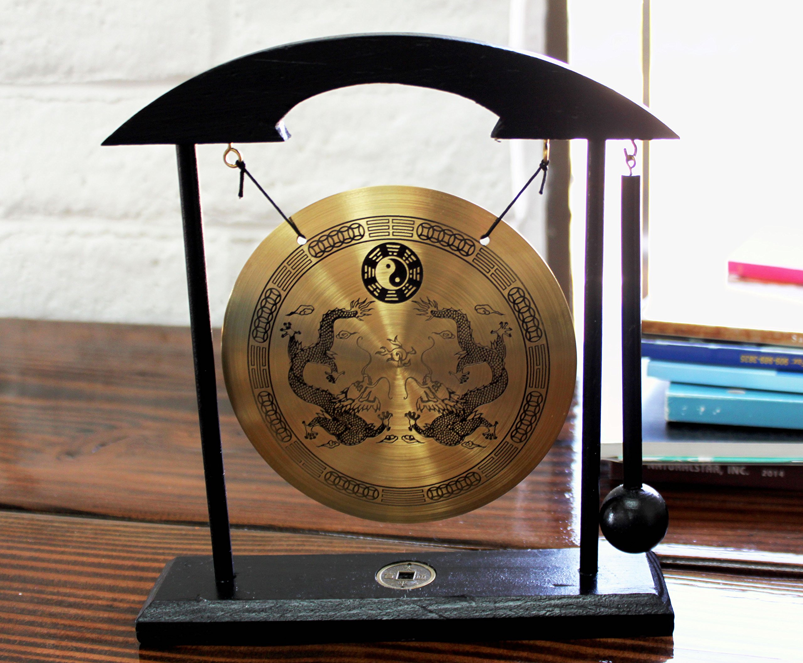 Brass Zen Table Gong Feng Shui for Home Office Desktop