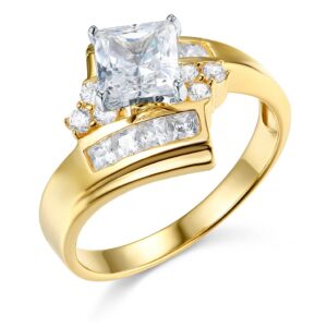 14k yellow gold wedding engagement ring - size 9