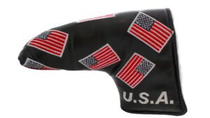 usa patriotic golf putter cover head covers black red white blue blade style classic traditional headcover putters limited edition