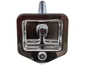 buyers products l8855 locking t-handle latch, polished stainless steel latch w/gasket, blind studs & two keys, flush mount, for truck bed tool boxes, trailer doors, rvs, campers, truck cap latch