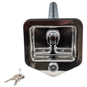 Buyers Products L8855 Locking T-Handle Latch, Polished Stainless Steel Latch w/Gasket, Blind Studs & Two Keys, Flush Mount, for Truck Bed Tool Boxes, Trailer Doors, RVs, Campers, Truck Cap Latch