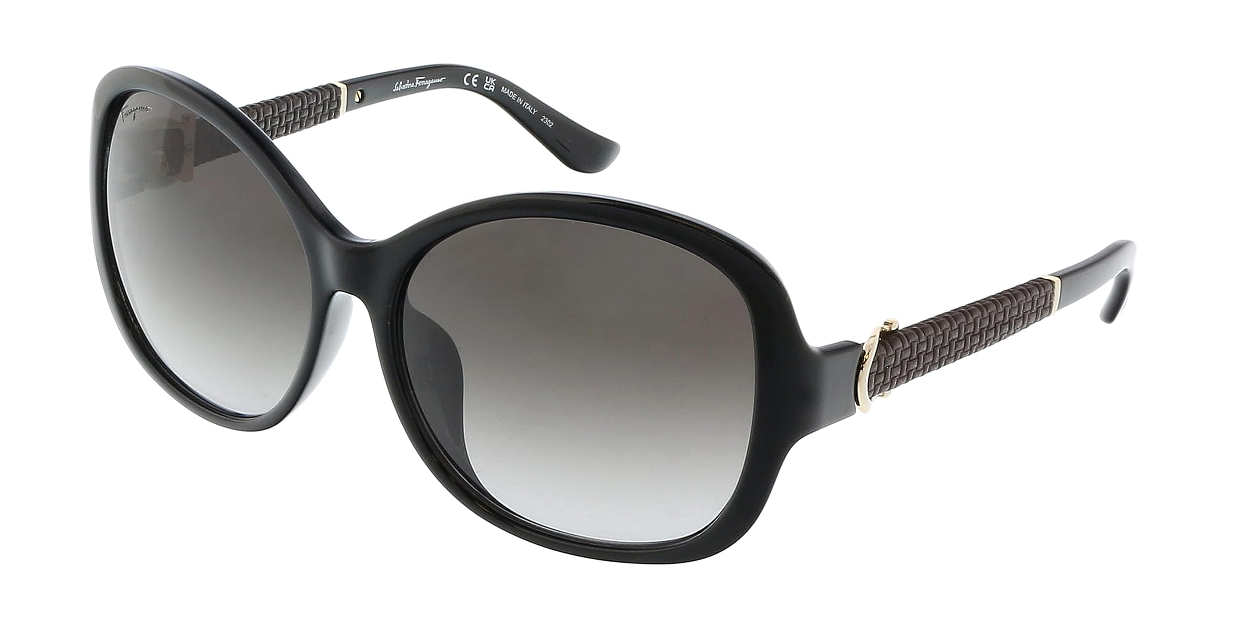 Salvatore Ferragamo SF744SLA 001 Sunglasses Black/Grey Gradient Lenses 59mm