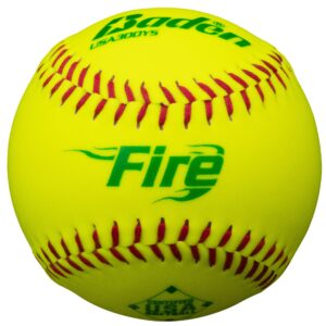 baden asa fire synthetic cover slowpitch softball 12" (one dozen)