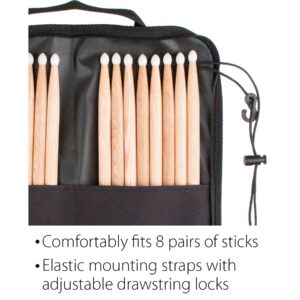 Protec Heavy Ready Series Drum Stick / Mallet Bag for Up to 8 Pairs of Sticks, Model # HR337,Black