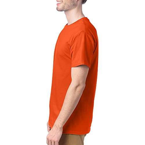 Hanes mens Essentials Short Sleeve T-shirt Value Pack (4-pack) athletic t shirts, Orange, Small US