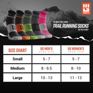 MudGear Quarter Length Socks - Trail Running Socks for Women and Men for Sport, Gym, Running, Yoga,Tennis, Cycling,Golf - 2 Pack Athletic Low Cut Anti-Slip Workout Socks (Black/Orange,Medium)