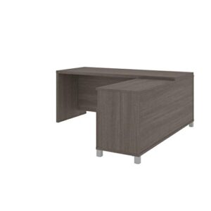 BESTAR Pro-Linea L-Shaped Office Desk, 72W, Bark Grey