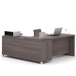 BESTAR Pro-Linea L-Shaped Office Desk, 72W, Bark Grey