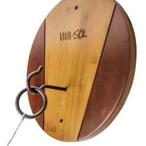 Triumph Sports Viva Sol Premium Bamboo Walnut Finish Hook and Ring Target Game for Use Indoors and Outdoors , 8.00 x 8.00 x 1.00"