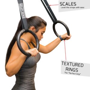 Gymnastic Rings and Straps - Heavy Duty for Gymnastics, Crossfit, & Fitness Training - Best Olympic Home Gym Set