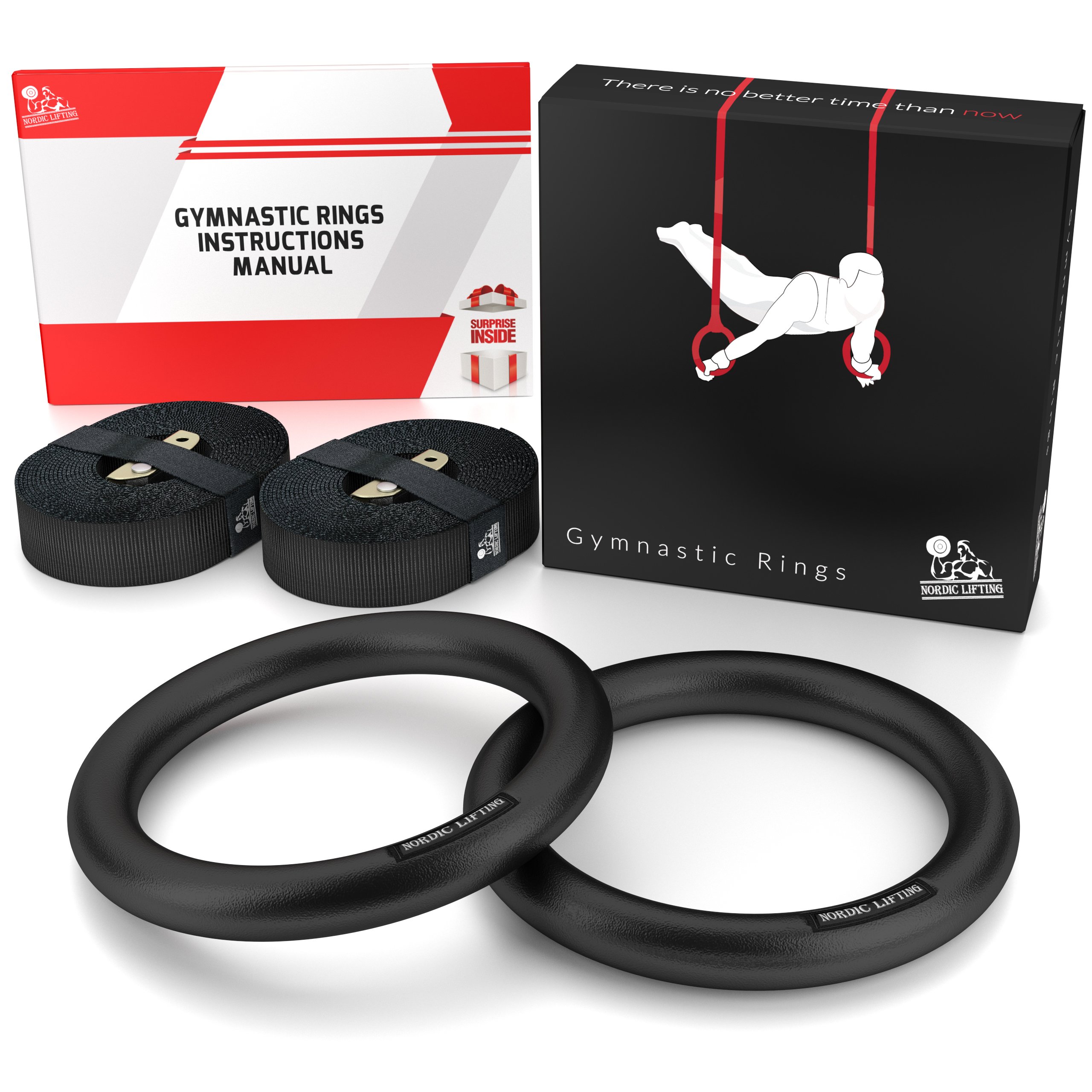 Gymnastic Rings and Straps - Heavy Duty for Gymnastics, Crossfit, & Fitness Training - Best Olympic Home Gym Set