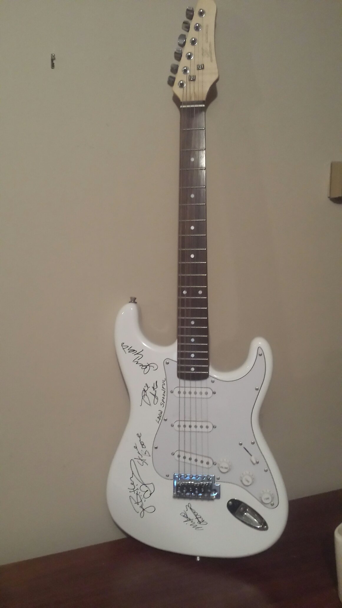 The Lovin Spoonful Autograph Signed 6 String Sx Vintage Series guitar (Joe Butler, Jerry Yester, Steve Boone, Mike Arturi, Phil Smith)