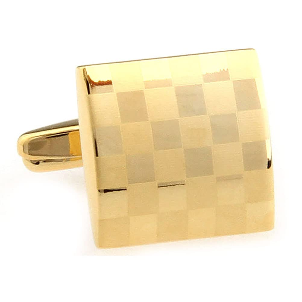 Laser Engraving Cufflinks Platinum Plated Gold Cuff Links