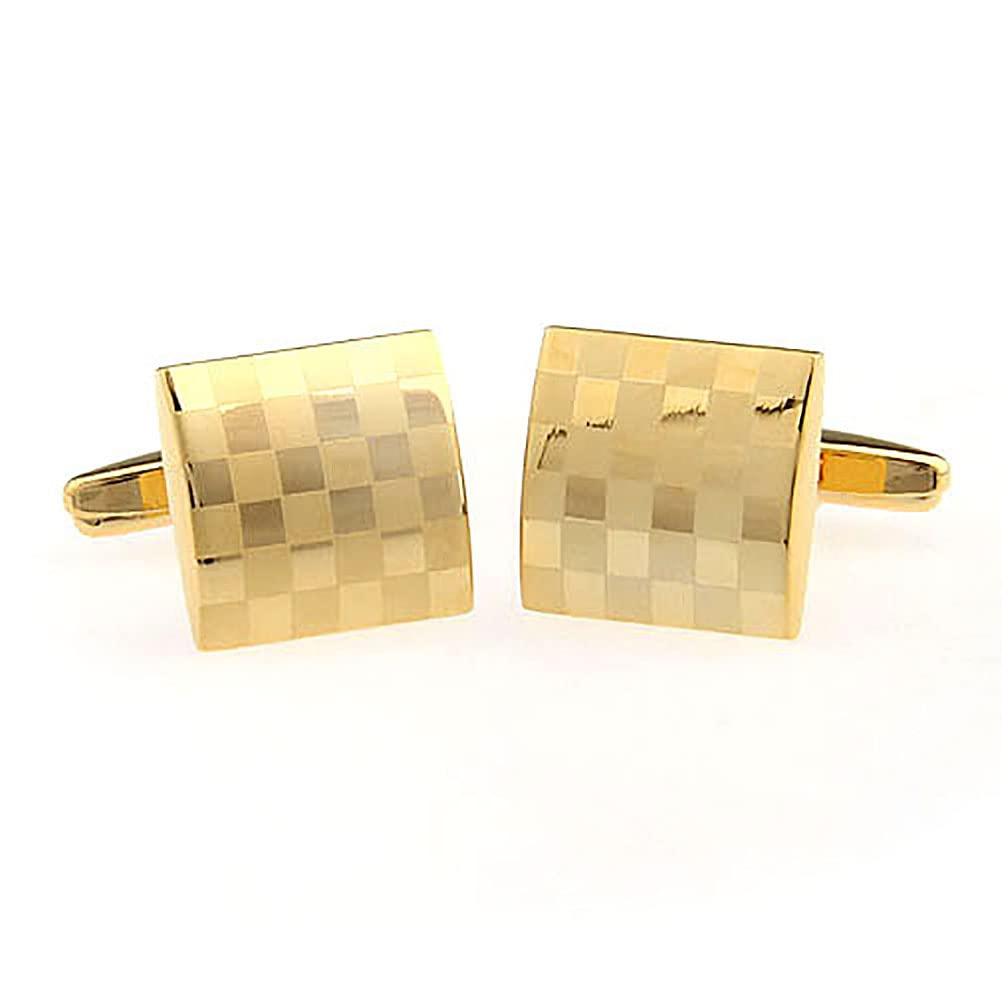 Laser Engraving Cufflinks Platinum Plated Gold Cuff Links