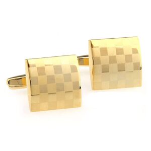 Laser Engraving Cufflinks Platinum Plated Gold Cuff Links