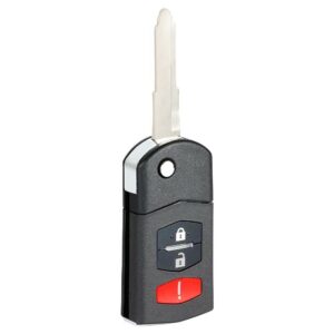 Keyecu Replace Flip Shell Remote Key Case Fob 3 Button For Mazda 3 5 6 RX8 CX5 CX7 CX9,(Empty Shells)