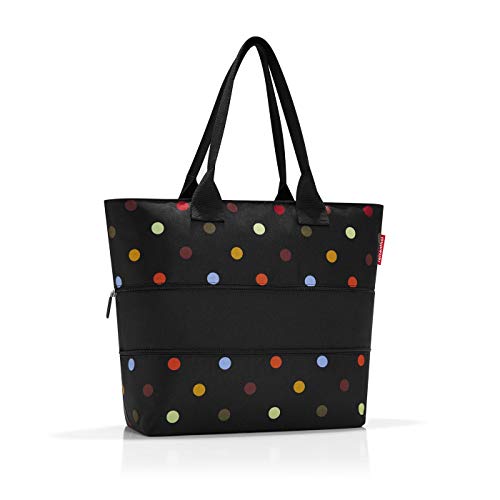 reisenthel shopper e1 dots - LLarge capacity and expandable bag made of water repellent and recycled polyester fabric