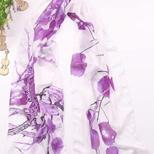 GOFINEE Women Chiffon Long Neck Scarf Head Hair Wrap Soft Lightweight Grape