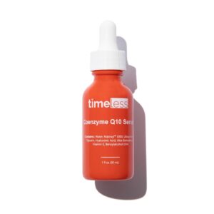 timeless skin care coenzyme q10 serum - skin care serum for smoothing skin - fragrance-free coenzyme q10 serum with hyaluronic acid - antioxidant serum for skin care - 1 oz