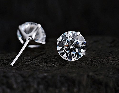 Infinite U 925 Sterling Silver Double Ball Earrings Jacket Front Back 2 in 1 Stud Earrings (A)