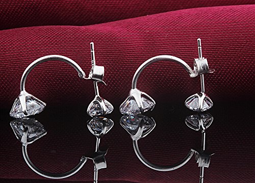 Infinite U 925 Sterling Silver Double Ball Earrings Jacket Front Back 2 in 1 Stud Earrings (A)