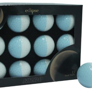 Nitro Eclipse Golf Balls, White/Light Blue