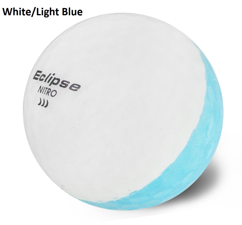 Nitro Eclipse Golf Balls, White/Light Blue