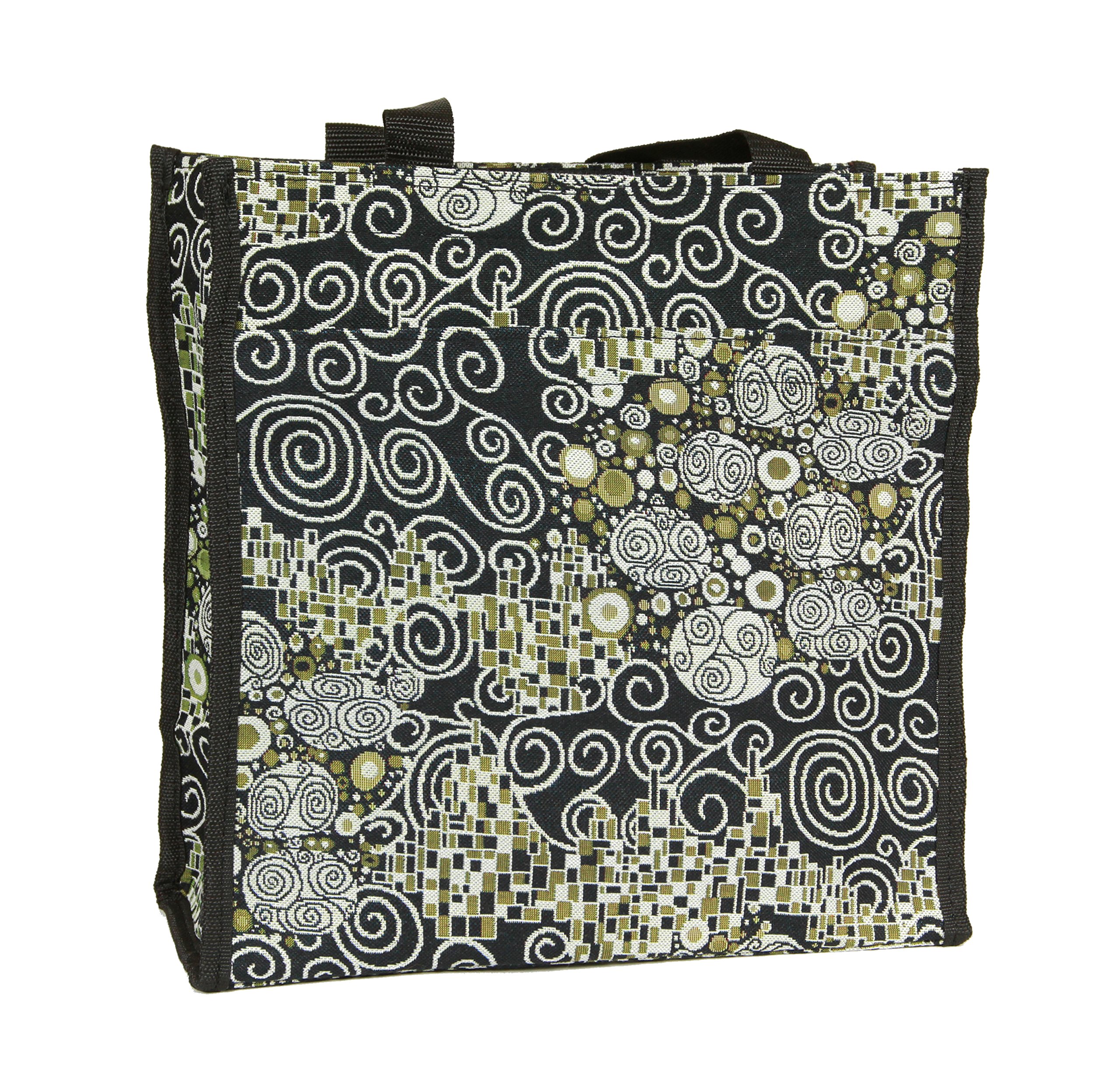 Signare Tapestry Shoulder Bag Shopping Bag for Women with Gustav Klimt Kiss Design