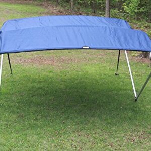 Vortex Direct Navy Blue Fabric Square Tube Frame 4 Box Bimini Top,10' Long, 97"-103" Wide, 54" Tall