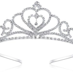 Lovelyshop Rhinestone Crystal Tiara-Wedding Bridal Prom Birthday Pegeant Prinecess Crown (Heart-1 Pack