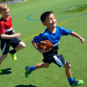 Franklin Sports Flag and Ball Set - Flag Football Belts and Football for Kids - Full Youth Flag Football Set - Includes 2 Flag Sets of 5