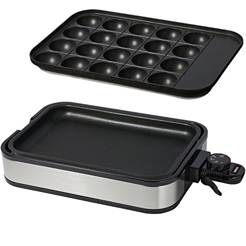 Yamazen (YAMAZEN) removable hot plate (with takoyaki plate and flat plate) YHA-W100 (S)