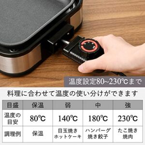 Yamazen (YAMAZEN) removable hot plate (with takoyaki plate and flat plate) YHA-W100 (S)