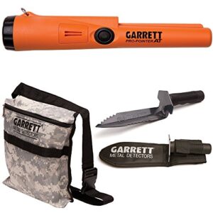 garrett pro pointer at metal detector waterproof with camo digger's pouch and edge digger