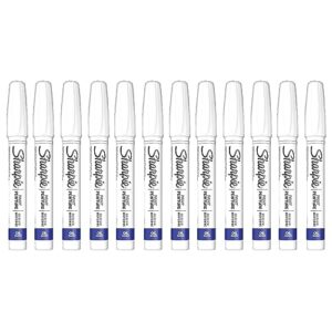 sharpie oil-based paint marker, medium point, white ink, pack of 12