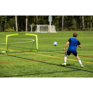 Franklin Sports Blackhawk Backyard Soccer Goal - Portable Kids Soccer Net - Pop Up Folding Indoor + Outdoor Goals - 4' x 3' - Optic Yellow