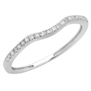 Dazzlingrock Collection 0.15 Carat (Cttw) Round White Diamond Contour Wedding Ring Enhancer Guard for Women in 14K White Gold Size 7