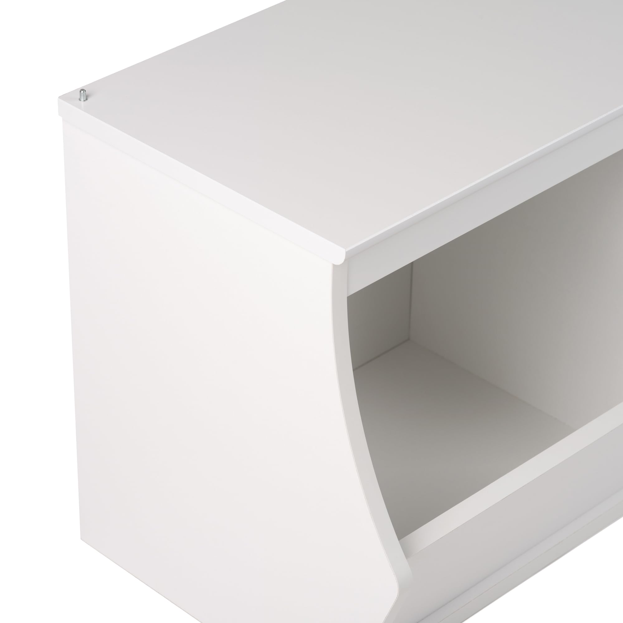 Prepac Monterey Traditional Stackable 3-Bin Storage Cubby Organizer, Functional Cube Storage Organizer 15.75" D x 46" W x 18" H, White, WUSM-0003-1