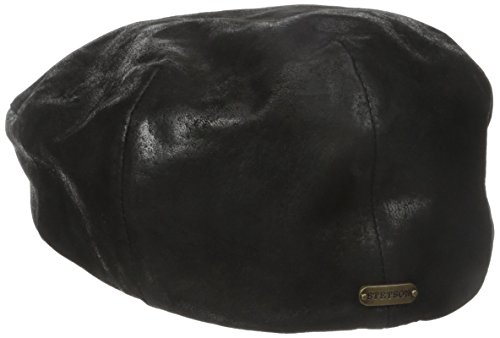 Stetson Men's Weathered Leather Ivy Cap, Black, Medium