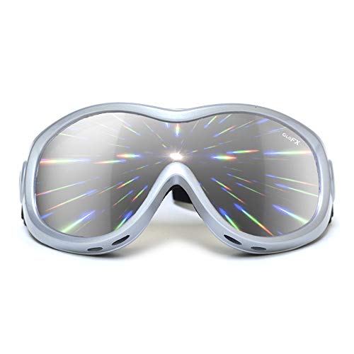 GloFX Padded Diffraction Ski Goggles Rave Rainbow Prism Kaleidoscope Lightshow Lenses