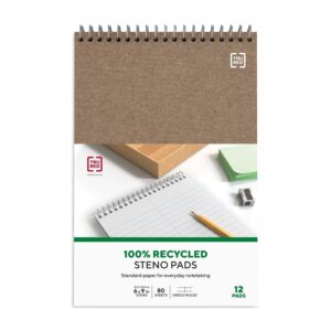 Staples Recycled Steno Book, 6" x 9", 12/Pack