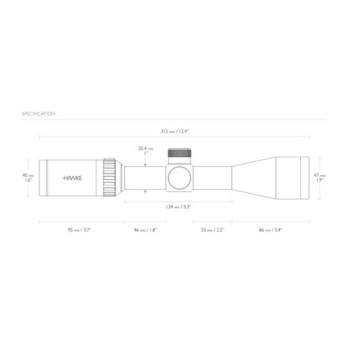 Vantage Riflescope 3-9X40 , 1", Mil Dot (Wire)