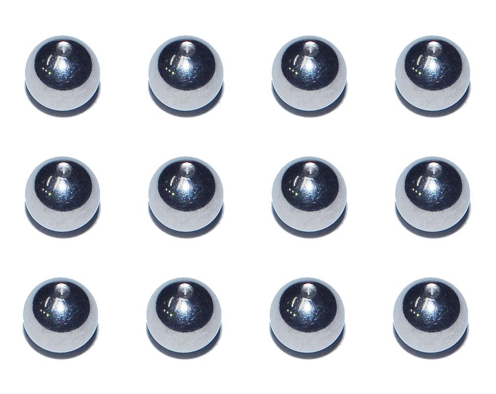 Painful Pleasures 12x 316L Stainless Steel Replacement Captive Bead Dimple Ball 3mm 4mm 5mm 6mm for 20g 18g 16g 14g 12g Gauge Rings CBR Body Jewelry Set of 12 (8mm Bead)