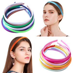 Candygirl HeadBands for Girls,DIY Satin Covered Girls Headbands,1cm Width Craft Headbands for Daily and Party(26pcs Per Pack Each Color 1pcs)