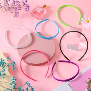 Candygirl HeadBands for Girls,DIY Satin Covered Girls Headbands,1cm Width Craft Headbands for Daily and Party(26pcs Per Pack Each Color 1pcs)